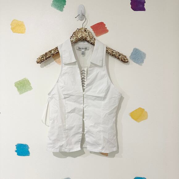 XS Urban Outfitters Party Girl Cotton Blend White Vest NWT - Picture 4 of 7